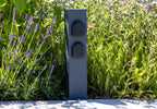 Steckdosensäule 4-fach, IP44, Anthrazit 250V~/ 16A, 13x13x40cm