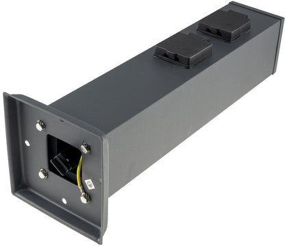 Steckdosensäule 4-fach, IP44, Anthrazit 250V~/ 16A, 13x13x40cm
