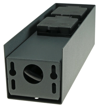 Steckdosensäule 2-fach, IP44, Anthrazit 250V~/ 16A, 8x8x23cm
