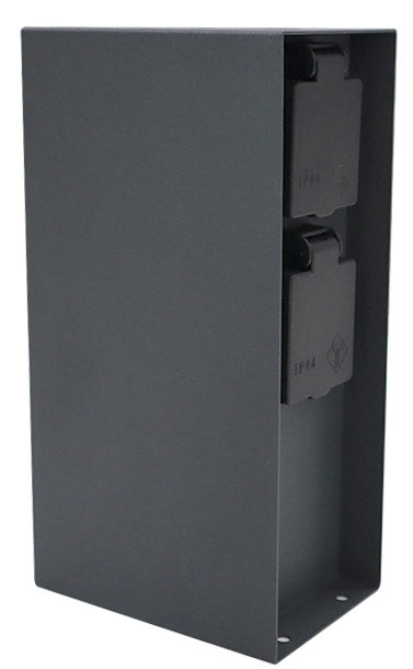 Steckdosensäule 4-fach, IP44, Anthrazit 250V~/ 16A, 9x12x23cm