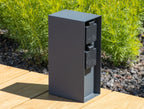 Steckdosensäule 4-fach, IP44, Anthrazit 250V~/ 16A, 9x12x23cm