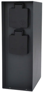 Steckdosensäule 4-fach, IP44, Anthrazit 250V~/ 16A, 9x12x23cm
