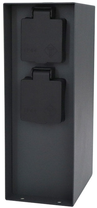 Steckdosensäule 4-fach, IP44, Anthrazit 250V~/ 16A, 9x12x23cm