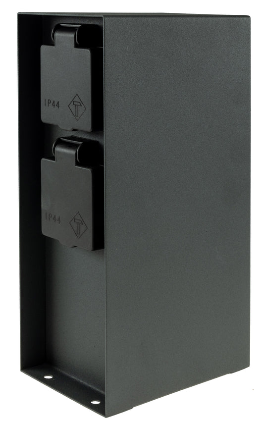Steckdosensäule 4-fach, IP44, Anthrazit 250V~/ 16A, 9x12x23cm