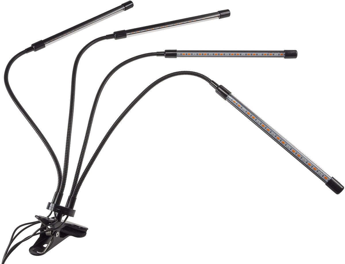 LED Pflanzenlampe "CT-PFL" Rot+Blau 4-fach, Klemmhalter, Kabel-Fernbedienung