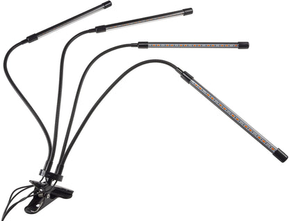 LED Pflanzenlampe "CT-PFL" Rot+Blau 4-fach, Klemmhalter, Kabel-Fernbedienung