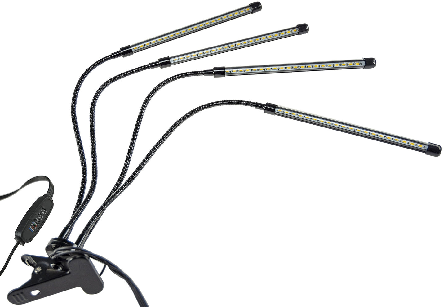 LED Pflanzenlampe "CT-PFL" Vollspektrum 4-fach, Klemmhalter, Kabel-Fernbedienung
