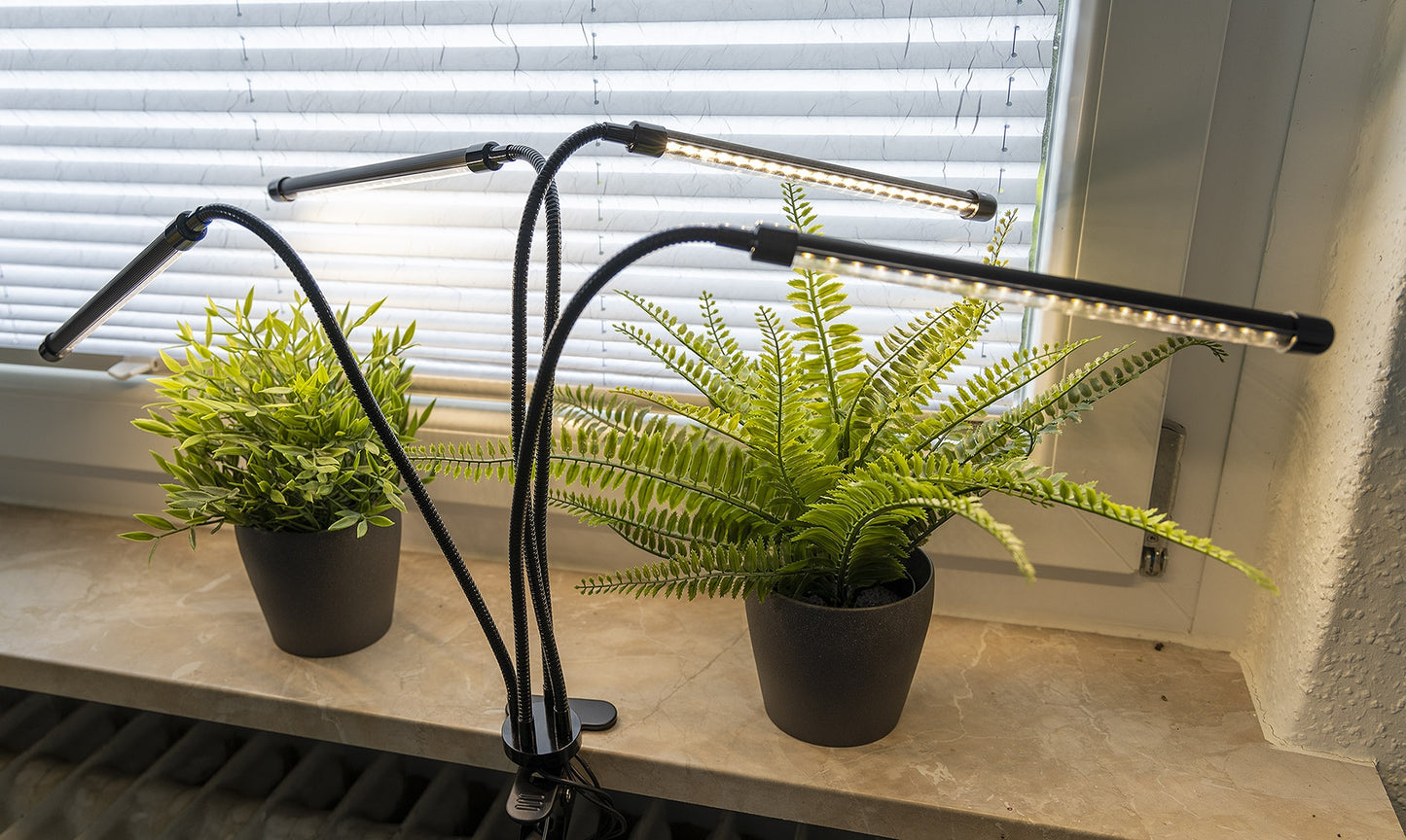 LED Pflanzenlampe "CT-PFL" Vollspektrum 4-fach, Klemmhalter, Kabel-Fernbedienung