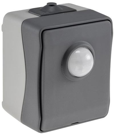 NUQUI Feuchtraum PIR Bewegungsmelder 120°, bis 6m,  250V~, 2-500W, IP54