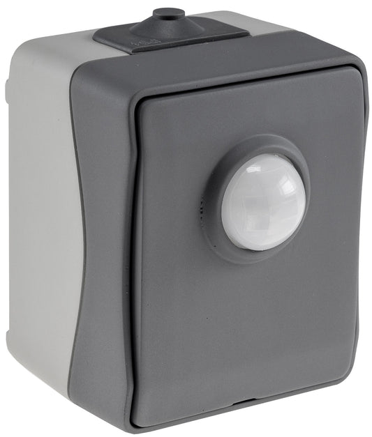 NUQUI Feuchtraum PIR Bewegungsmelder 120°, bis 6m,  250V~, 2-500W, IP54