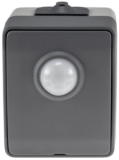 NUQUI Feuchtraum PIR Bewegungsmelder 120°, bis 6m,  250V~, 2-500W, IP54