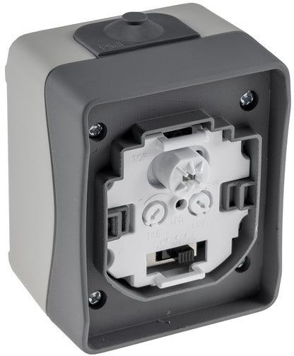 NUQUI Feuchtraum PIR Bewegungsmelder 120°, bis 6m,  250V~, 2-500W, IP54