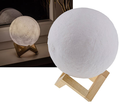 Dekoleuchte "3D Mond" 15cm Ø integr. Li-Akku