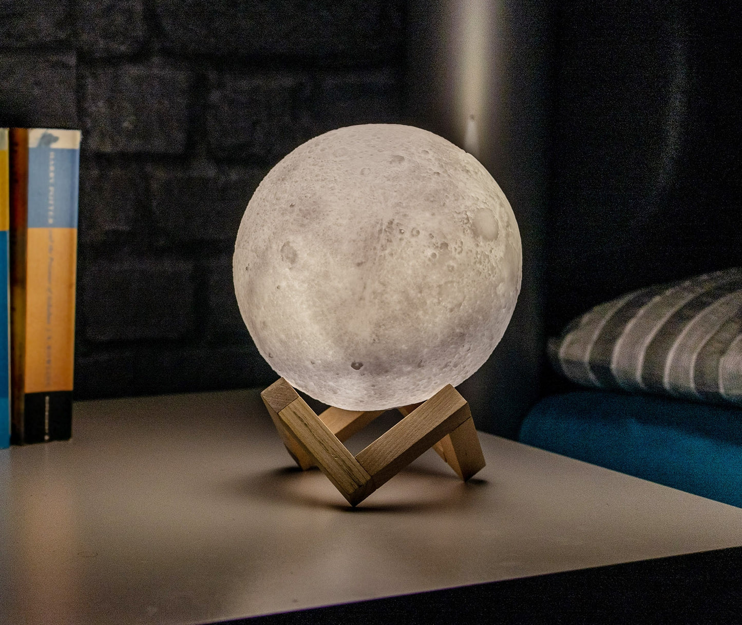 Dekoleuchte "3D Mond" 15cm Ø integr. Li-Akku