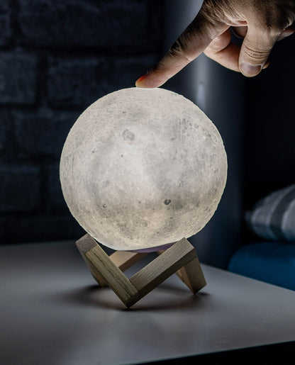 Dekoleuchte "3D Mond" 15cm Ø integr. Li-Akku