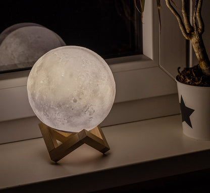Dekoleuchte "3D Mond" 15cm Ø integr. Li-Akku