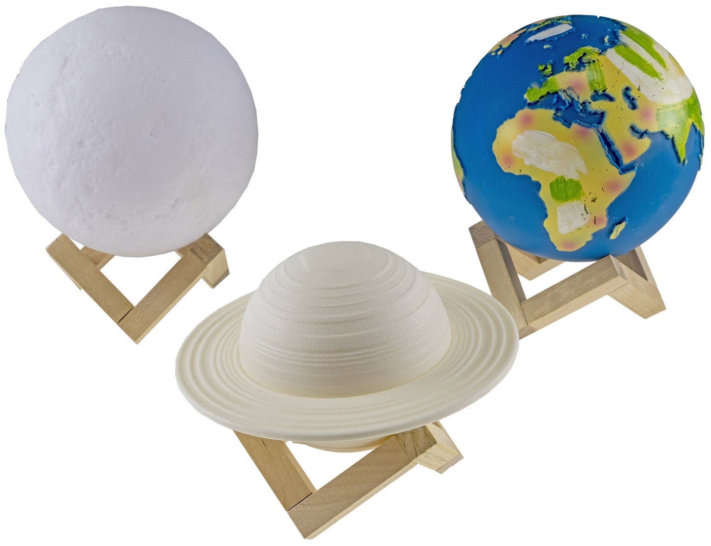 Dekoleuchte "3D Saturn"15cm Ø integr. Li-Akku, IR-Fernbedienung