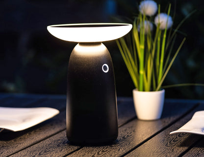 LED Solar Akku-Tischleuchte "Foco Mesa" 3000K, 100/500/1000lm,  LiIon Akku, IP44