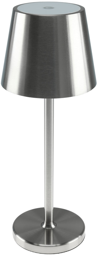 LED Akku-Tischleuchte "Foco Tenda" 2900K, IP44, Touchschalter, 30cm, Alumin