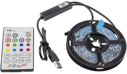RGB LED-Stripe Set 3,5m + MiniController Farbwechsel, IR-FB + App-Control, IP20