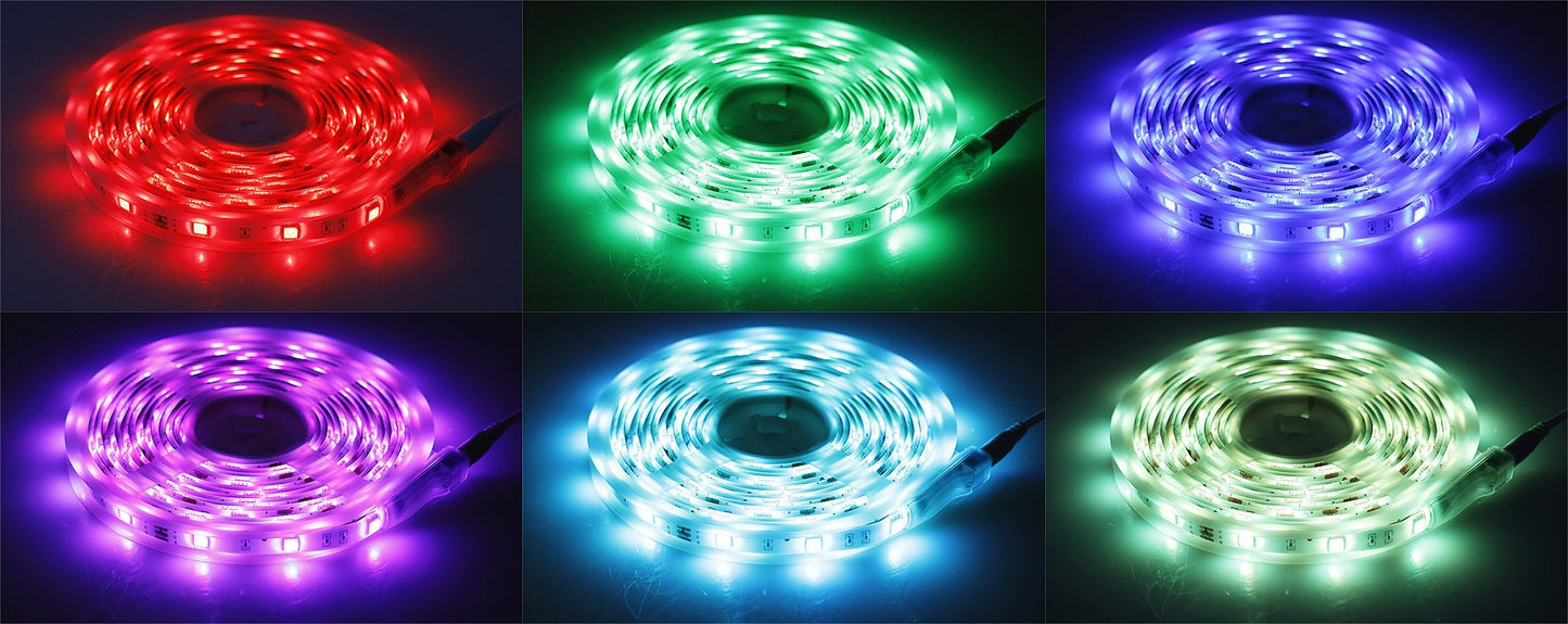 RGB LED-Stripe Set 3,5m + MiniController Farbwechsel, IR-FB + App-Control, IP20
