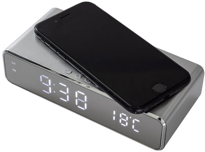 Uhrenwecker mit Thermometer, Anzeige und Smartphone-Induktionsladung