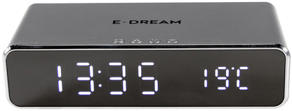 Uhrenwecker mit Thermometer, Anzeige und Smartphone-Induktionsladung