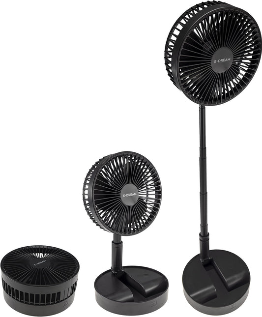 Akku-Ventilator mit Teleskopstab schwarz verw. Tischventilator + Standventilator
