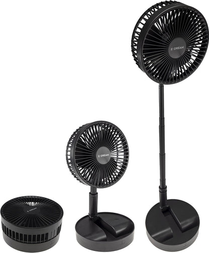 Akku-Ventilator mit Teleskopstab schwarz verw. Tischventilator + Standventilator