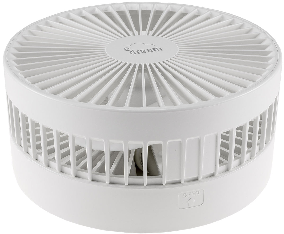 Akku-Ventilator mit Teleskopstab, weiß verw. Tischventilator + Standventilator