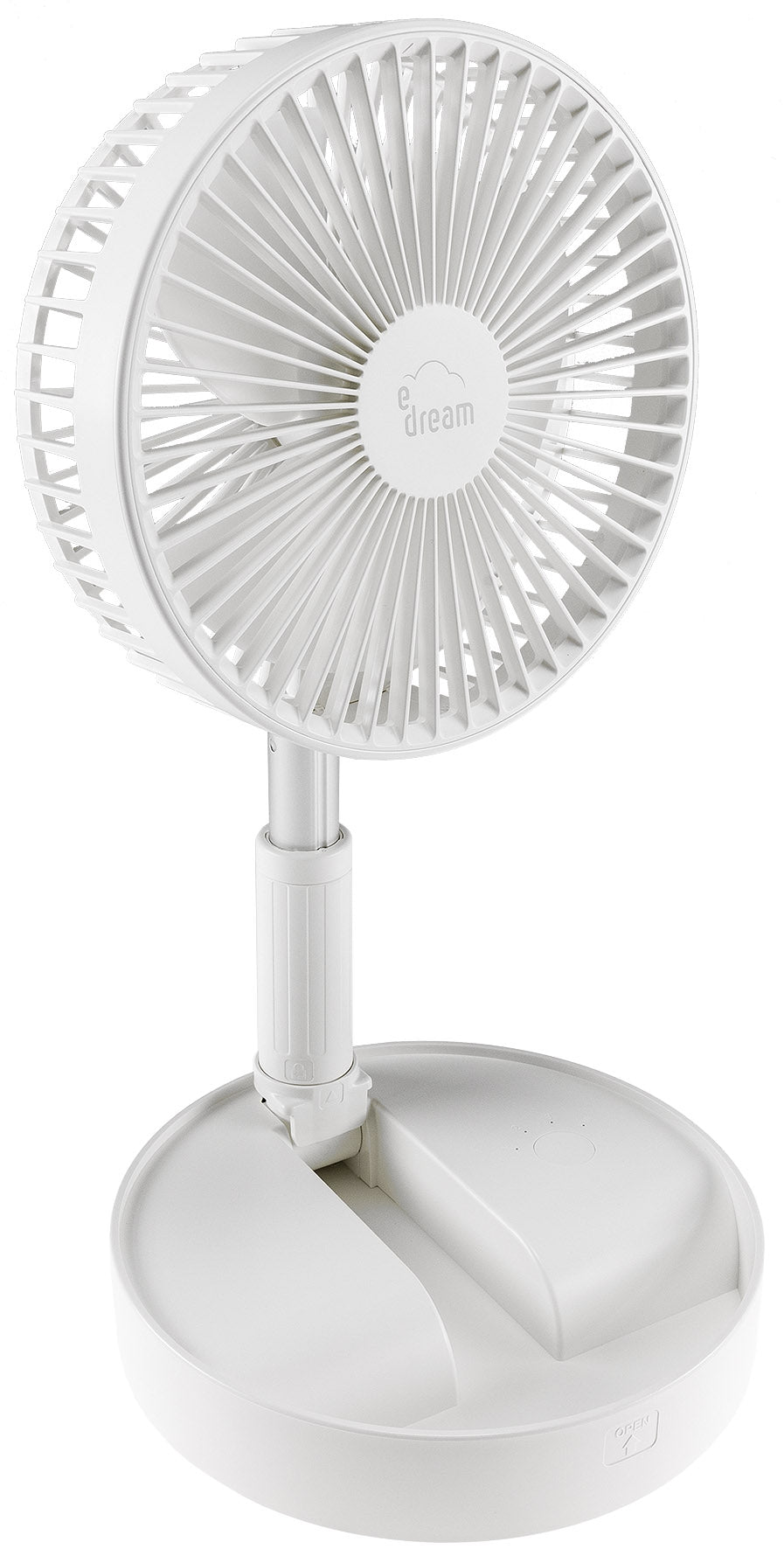 Akku-Ventilator mit Teleskopstab, weiß verw. Tischventilator + Standventilator