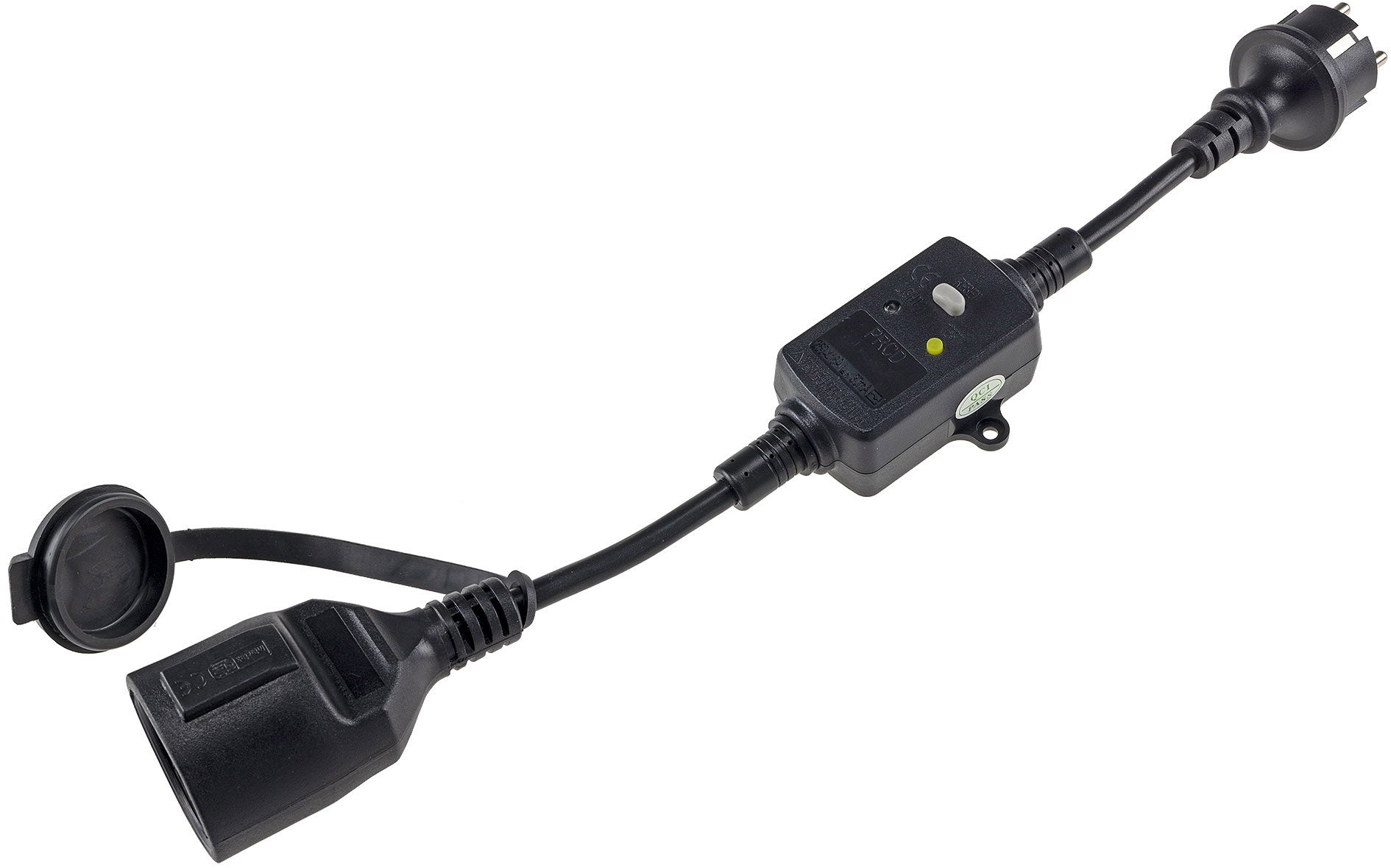 Fehlerstromschutzadapter "CT-RCD" IP44 Zwischenstecker mit Kupplung / Stecker