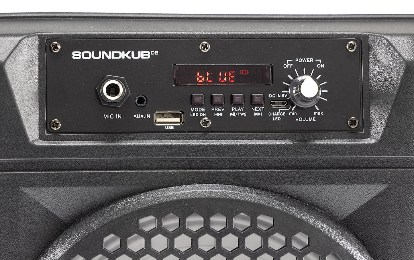 Mobiles Soundsystem "SoundKub 08" Bluetooth, Akku, Mikrofon, LED Effekte