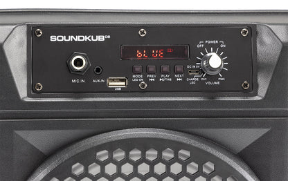 Mobiles Soundsystem "SoundKub 08" Bluetooth, Akku, Mikrofon, LED Effekte