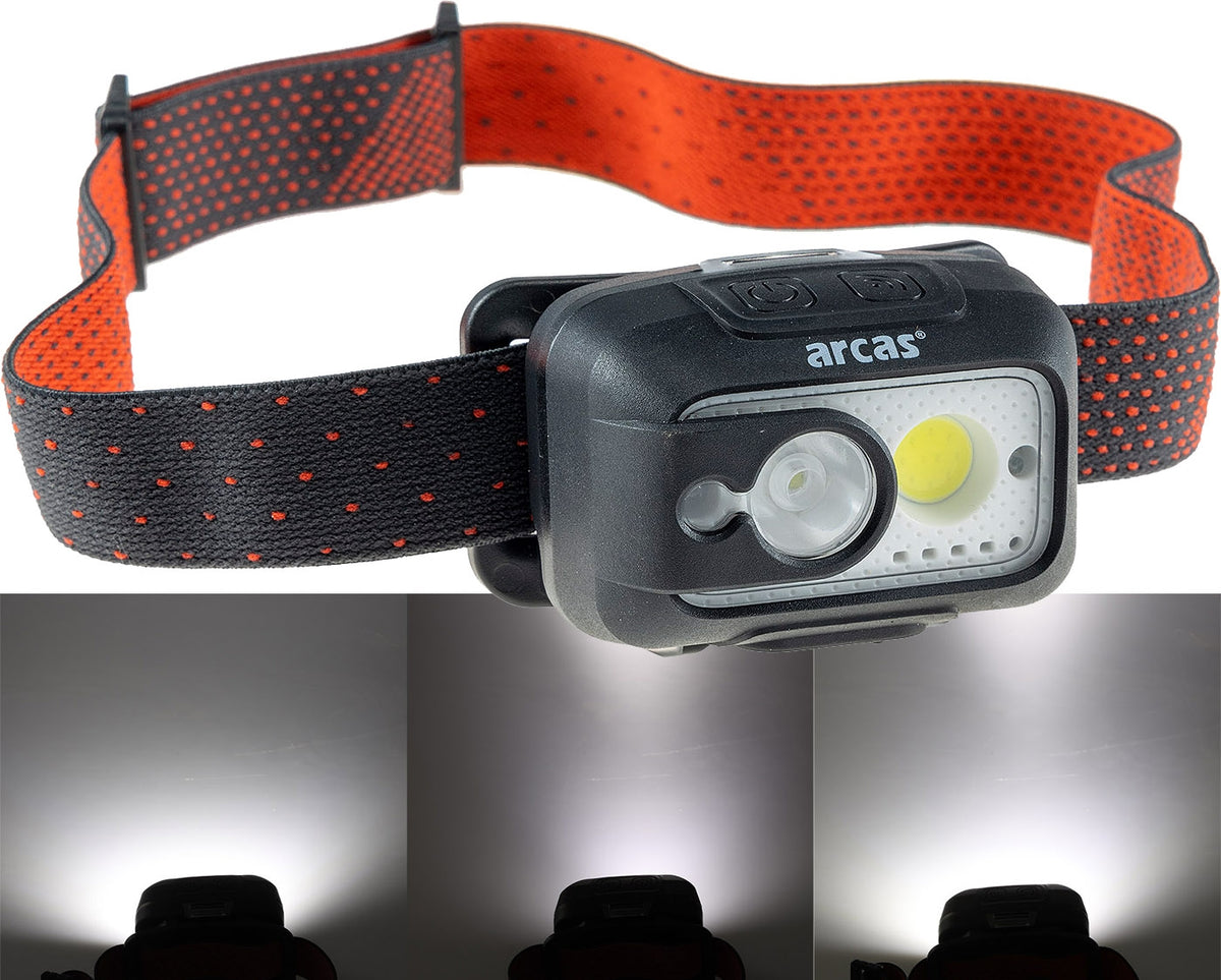LED Akku-Stirnlampe 6W+3W mit Gestensteuerung