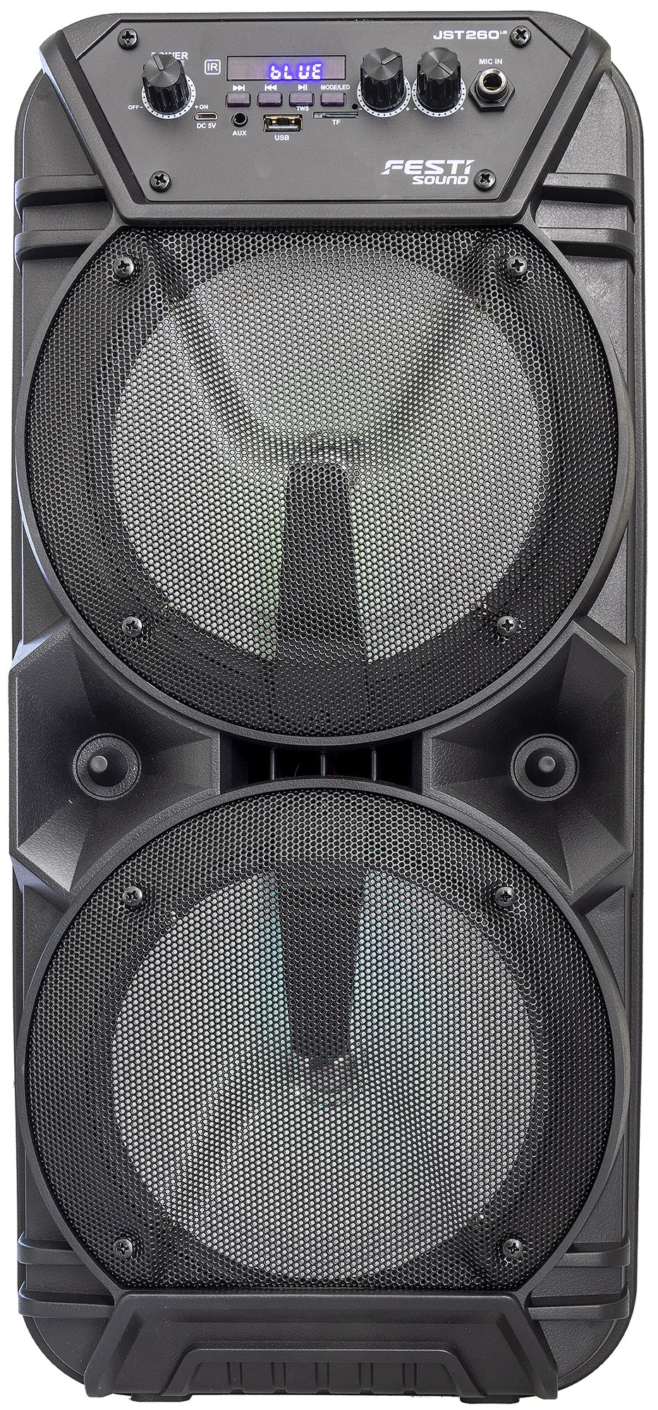 Mobiles Soundsystem "JST 260" 300W, >TWS, LED Efekte, Akku, USB/SD