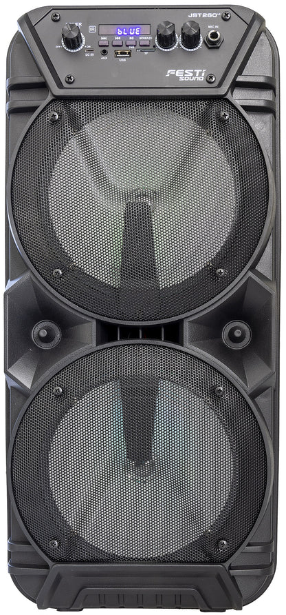 Mobiles Soundsystem "JST 260" 300W, >TWS, LED Efekte, Akku, USB/SD