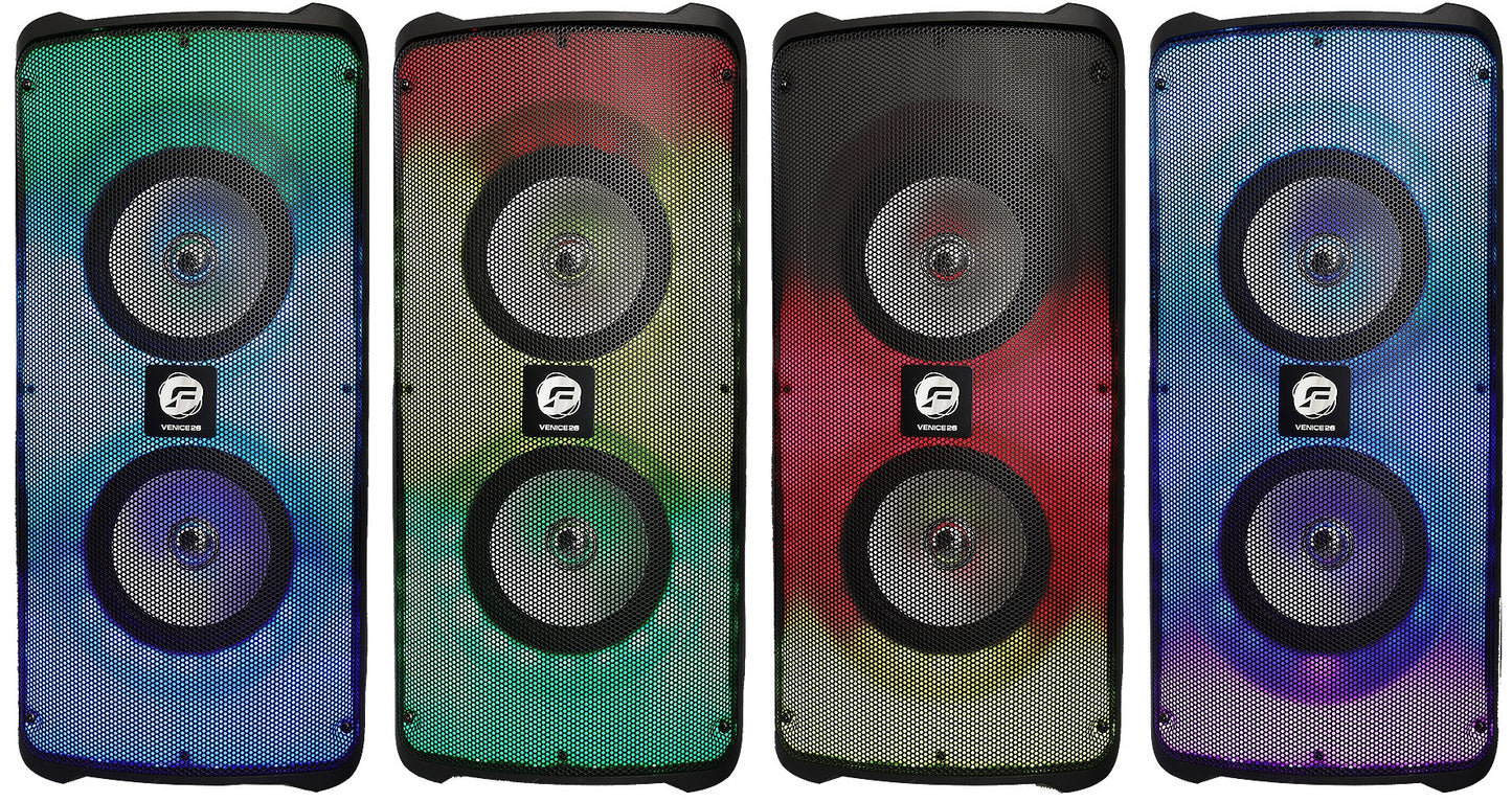 Mobiles Soundsystem "VENICE26" 300W, >TWS, LED Efekte, Akku, USB/SD