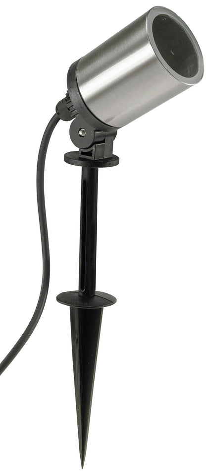 Gartenleuchte "CT-GS22" Edelstahl 230V, 1,5m Kabel+Erdspieß, GU10 Fassung