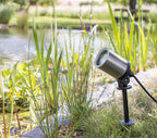 Gartenleuchte "CT-GS22" Edelstahl 230V, 1,5m Kabel+Erdspieß, GU10 Fassung