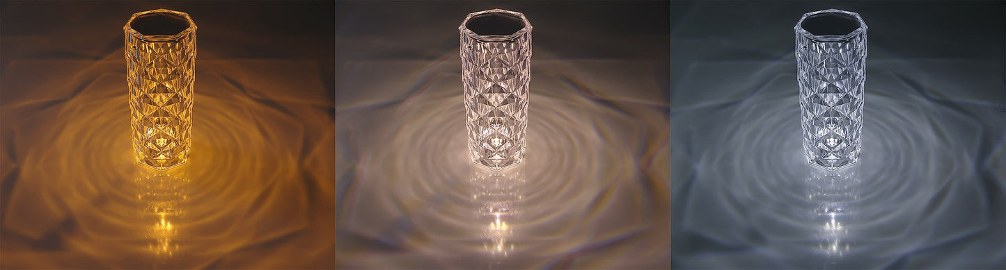 LED Akku-Tischleuchte "Foco Bonita" Li-Akku, Weiß/Warmweiß/Amber, ØxH 9x21cm