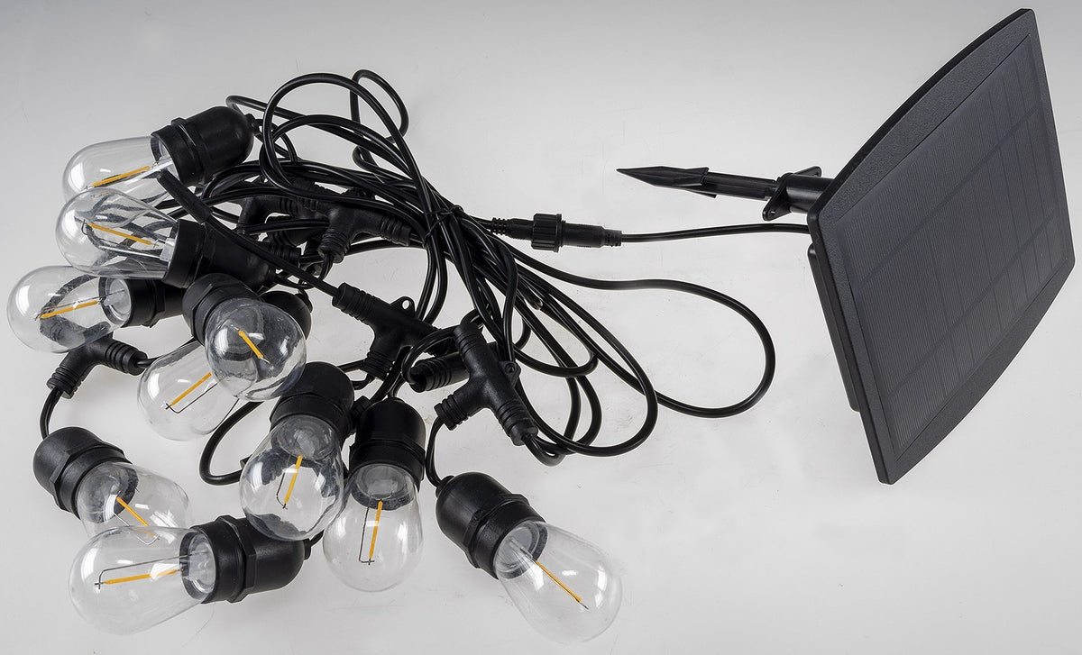 Biergarten-Lichterkette "CT-BGL 10Solar" 2m + 4,5m, 10x Filament Led Lampe, IP44