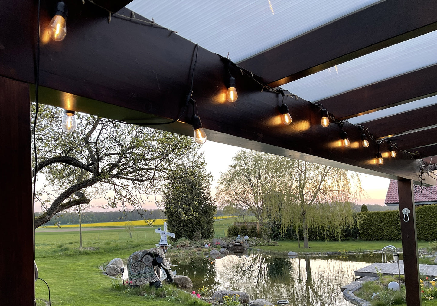 Biergarten-Lichterkette "CT-BGL 10Solar" 2m + 4,5m, 10x Filament Led Lampe, IP44