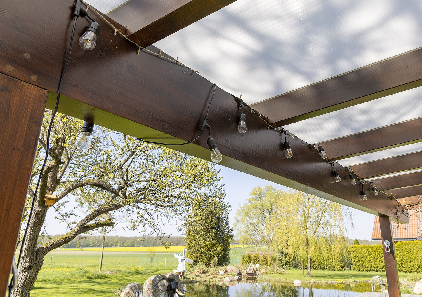 Biergarten-Lichterkette "CT-BGL 10Solar" 2m + 4,5m, 10x Filament Led Lampe, IP44