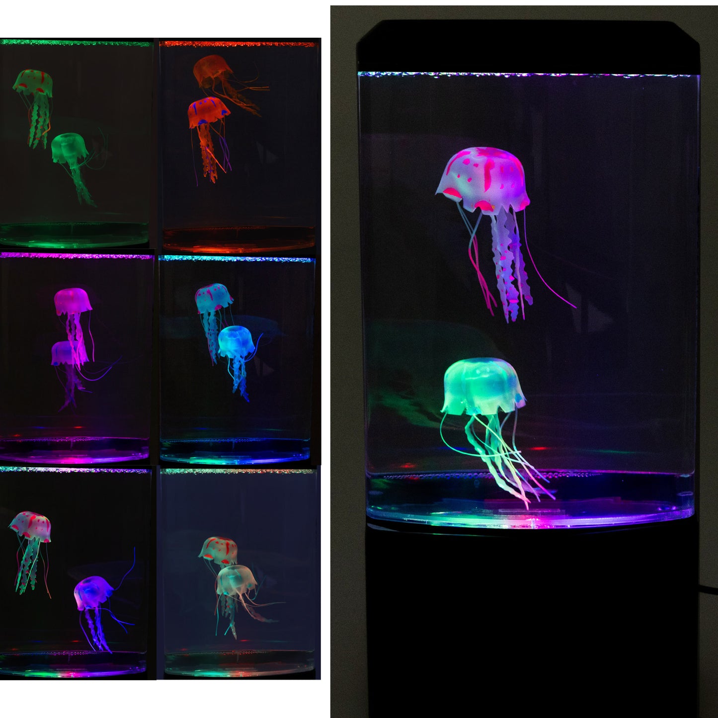 LED Quallen Lampe Jellyfish Dekoleuchte Mini Aquarium Wasserwelt Leuchte - farbiges Stimmungslicht Dekoration 26x12x9cmt Rot, Blau, Grün