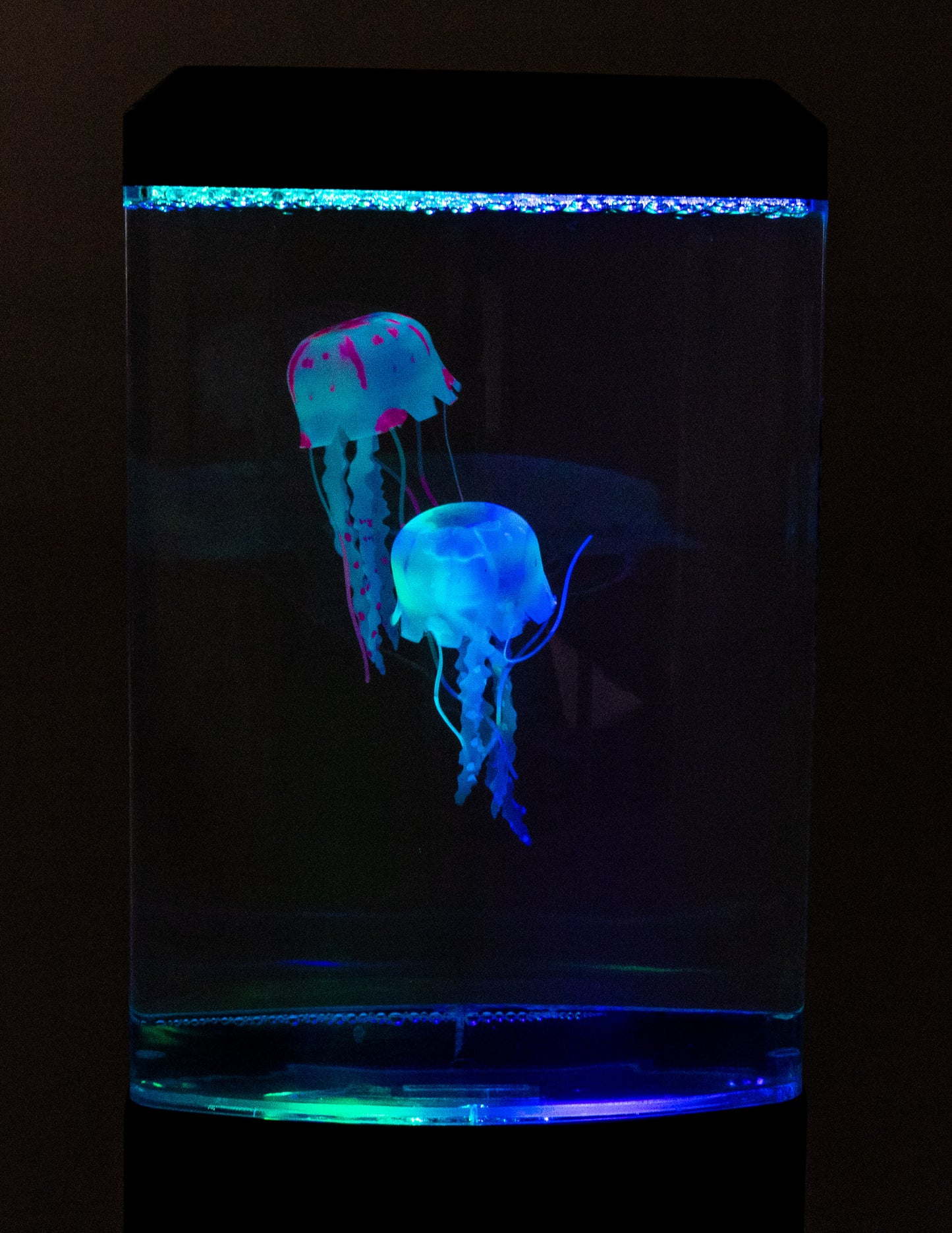 LED Quallen Lampe Jellyfish Dekoleuchte Mini Aquarium Wasserwelt Leuchte - farbiges Stimmungslicht Dekoration 26x12x9cmt Rot, Blau, Grün