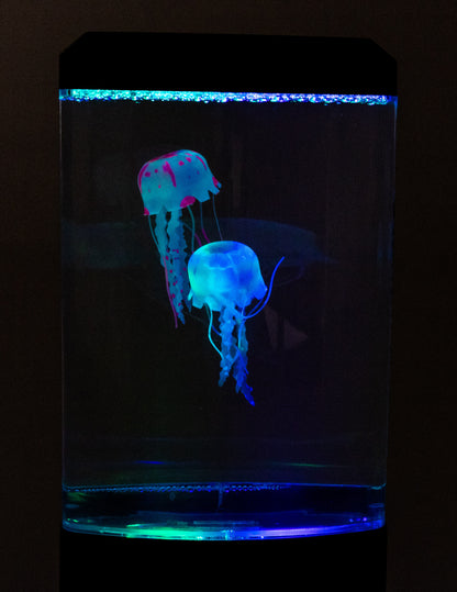 LED Quallen Lampe Jellyfish Dekoleuchte Mini Aquarium Wasserwelt Leuchte - farbiges Stimmungslicht Dekoration 26x12x9cmt Rot, Blau, Grün