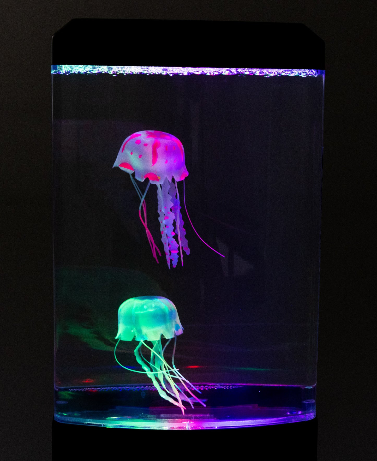 LED Quallen Lampe Jellyfish Dekoleuchte Mini Aquarium Wasserwelt Leuchte - farbiges Stimmungslicht Dekoration 26x12x9cmt Rot, Blau, Grün