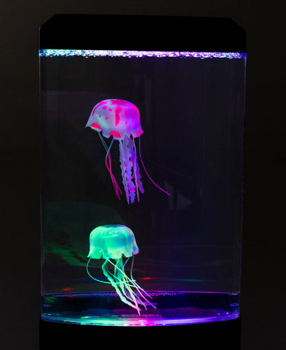 LED Quallen Lampe Jellyfish Dekoleuchte Mini Aquarium Wasserwelt Leuchte - farbiges Stimmungslicht Dekoration 26x12x9cmt Rot, Blau, Grün