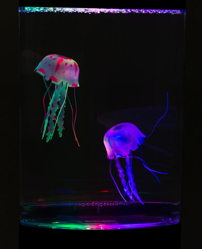 LED Quallen Lampe Jellyfish Dekoleuchte Mini Aquarium Wasserwelt Leuchte - farbiges Stimmungslicht Dekoration 26x12x9cmt Rot, Blau, Grün